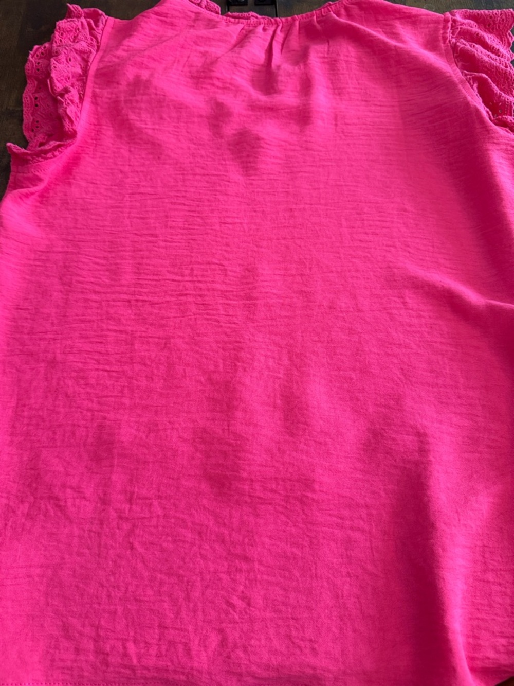 Women's Bright Pink Lace Flutter-Sleeve Camisole - Picture 5 of 6
